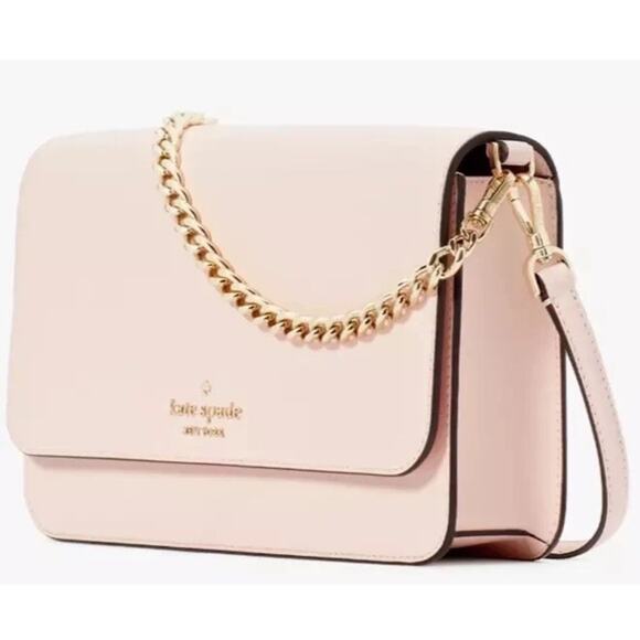Kate Spade Madison KC430 Saffiano Leather Flap Crossbody Bag Conch Pink NEW - Picture 9 of 14